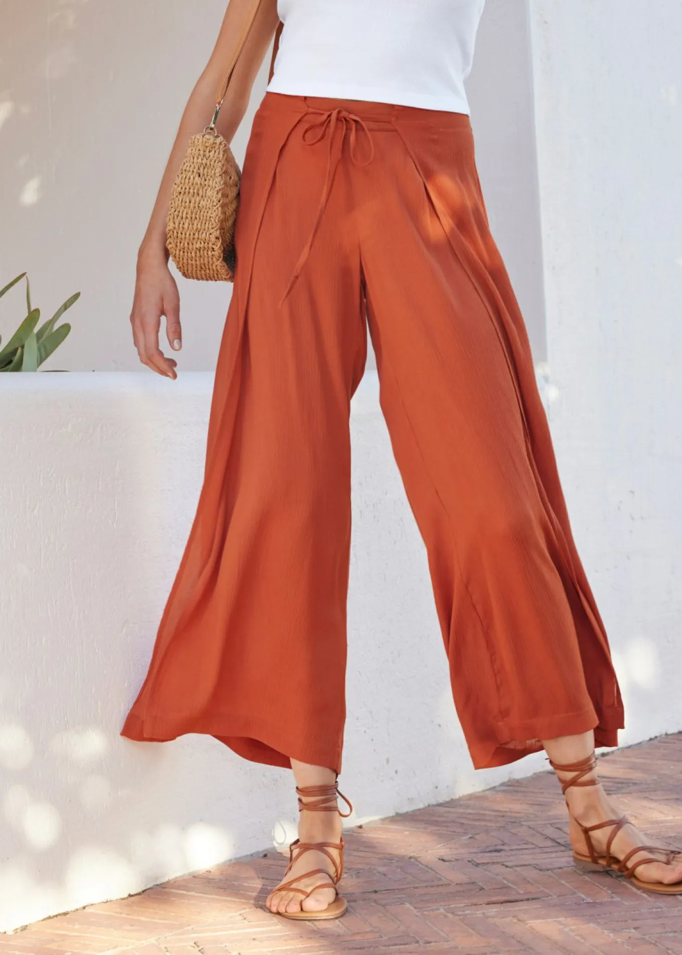 Pantalón de viscosa fluida