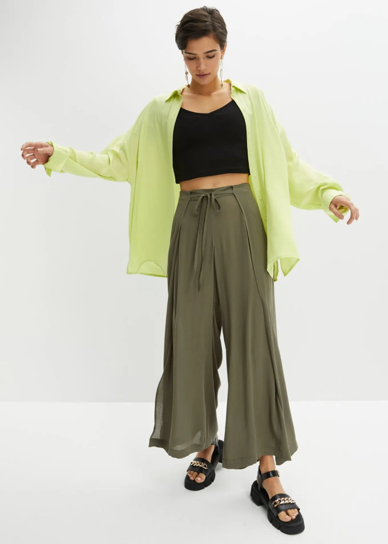 Pantalón de viscosa fluida