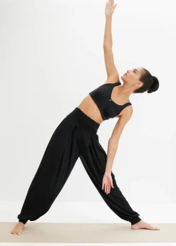Pantalón deportivo ancho con cintura doblada