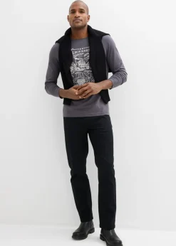 Pantalón elástico, classic fit, straight