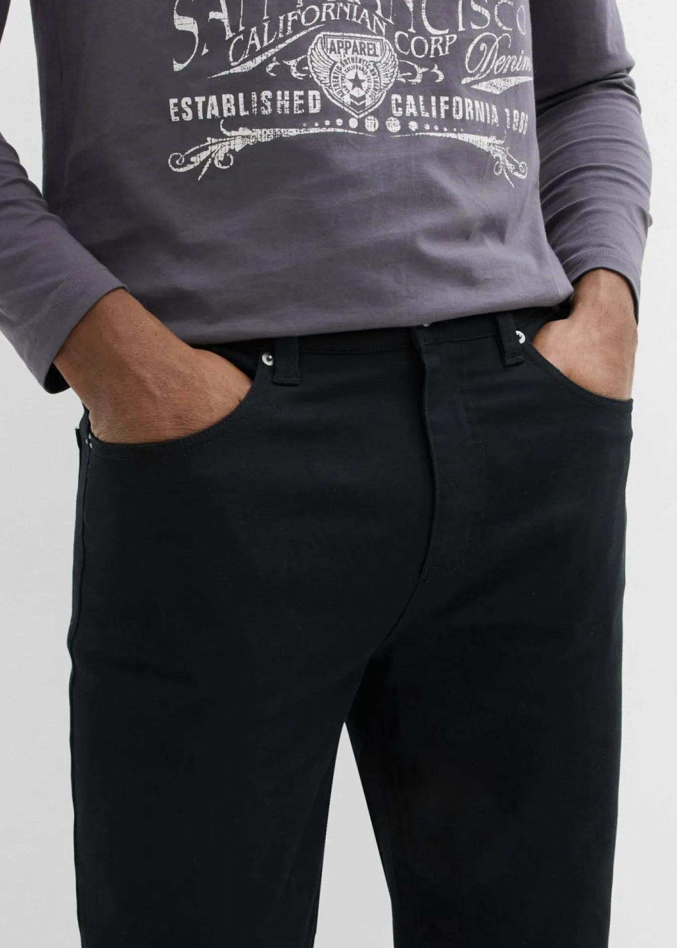 Pantalón elástico, classic fit, straight