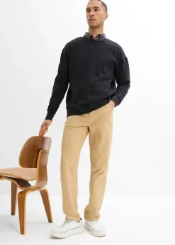 Pantalón elástico, classic fit, straight