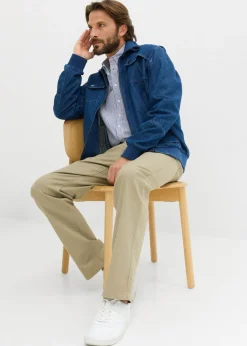 Pantalón elástico, classic fit, straight