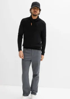 Pantalón elástico con corte clásico, cinturilla elástica y forma recta