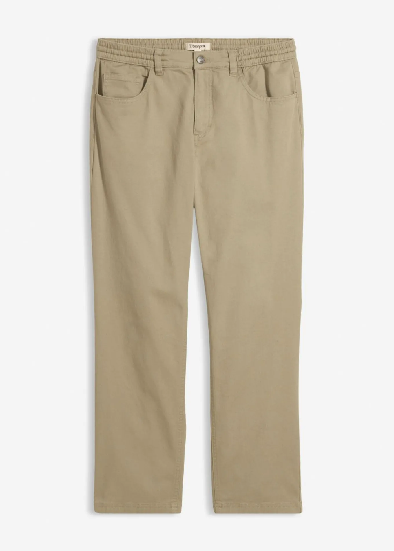 Pantalón elástico con corte informal, cinturilla elástica y forma recta