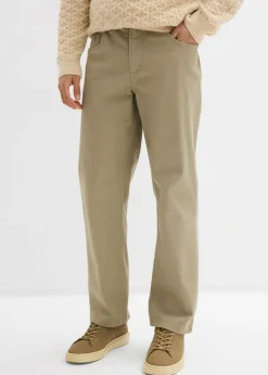Pantalón elástico con corte informal, cinturilla elástica y forma recta