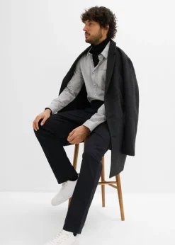 Pantalón elástico con corte clásico, cinturilla elástica y forma recta