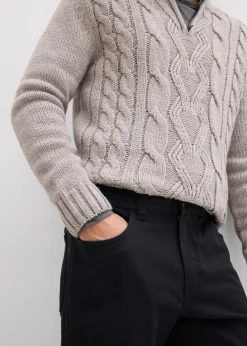 Pantalón elástico con corte informal, cinturilla elástica y forma recta