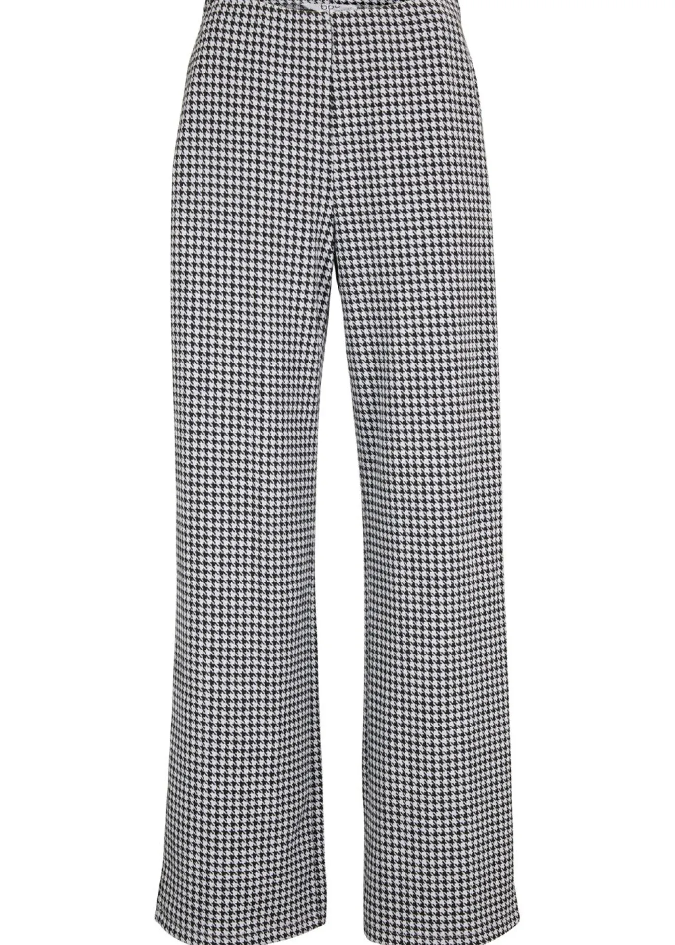 Pantalón elástico con pata de gallo, pernera ancha