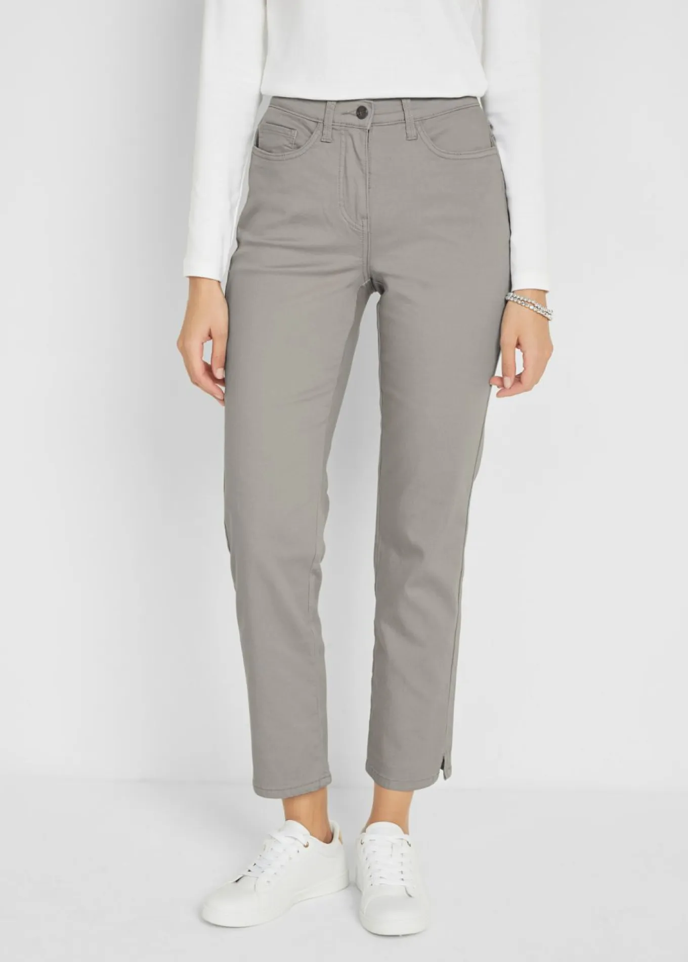 Pantalón elástico con perneras rectas, mid waist