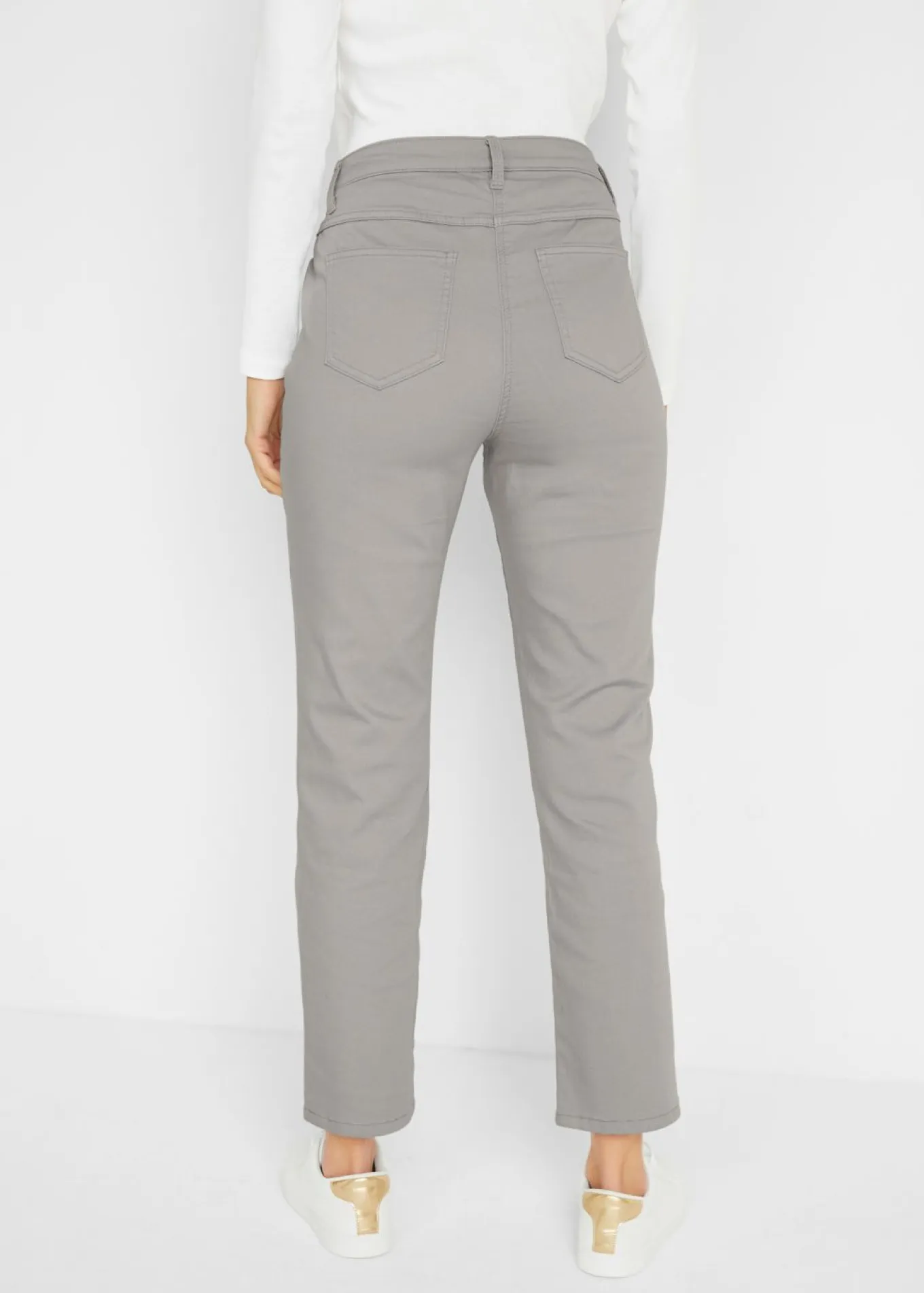 Pantalón elástico con perneras rectas, mid waist