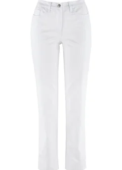 Pantalón elástico con perneras rectas, mid waist
