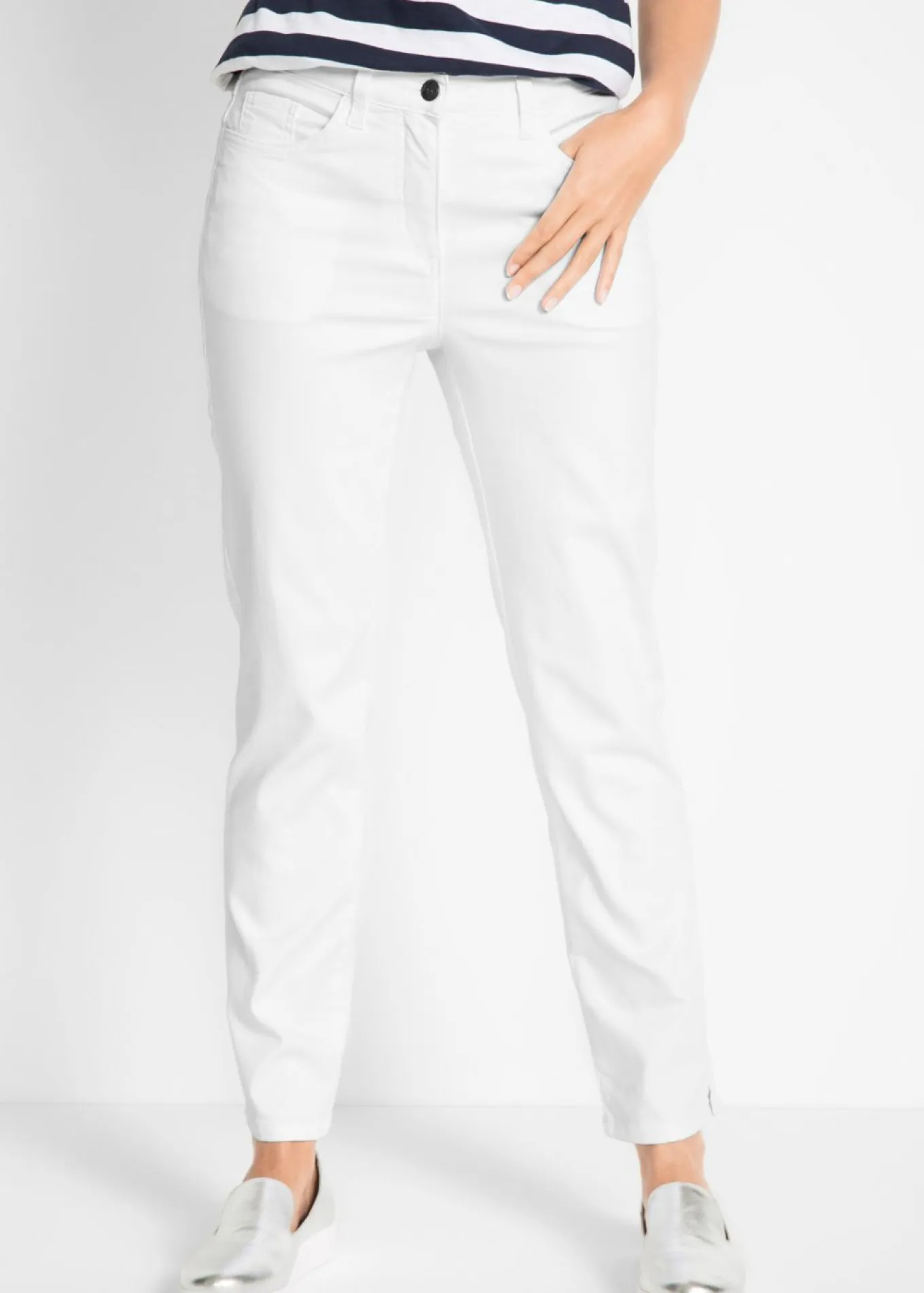 Pantalón elástico con perneras rectas, mid waist