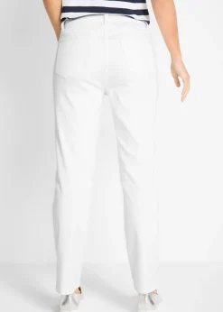 Pantalón elástico con perneras rectas, mid waist