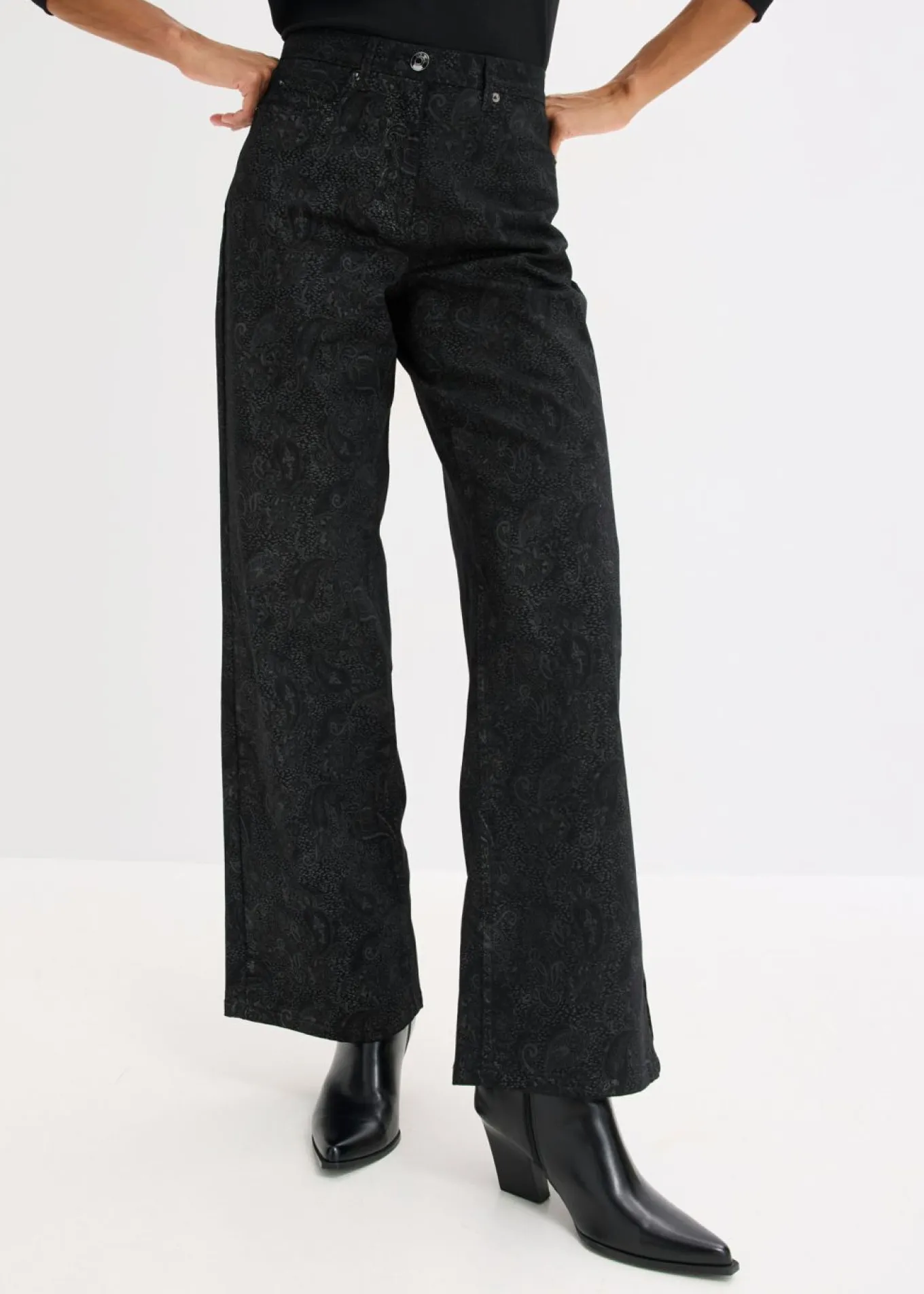 Pantalón elástico de algodón con pernera ancha