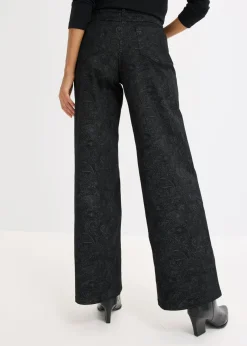 Pantalón elástico de algodón con pernera ancha