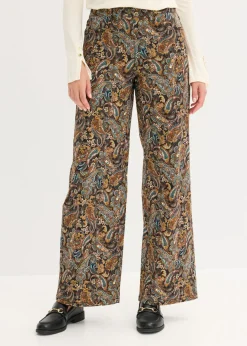 Pantalón elástico de algodón con perneras anchas