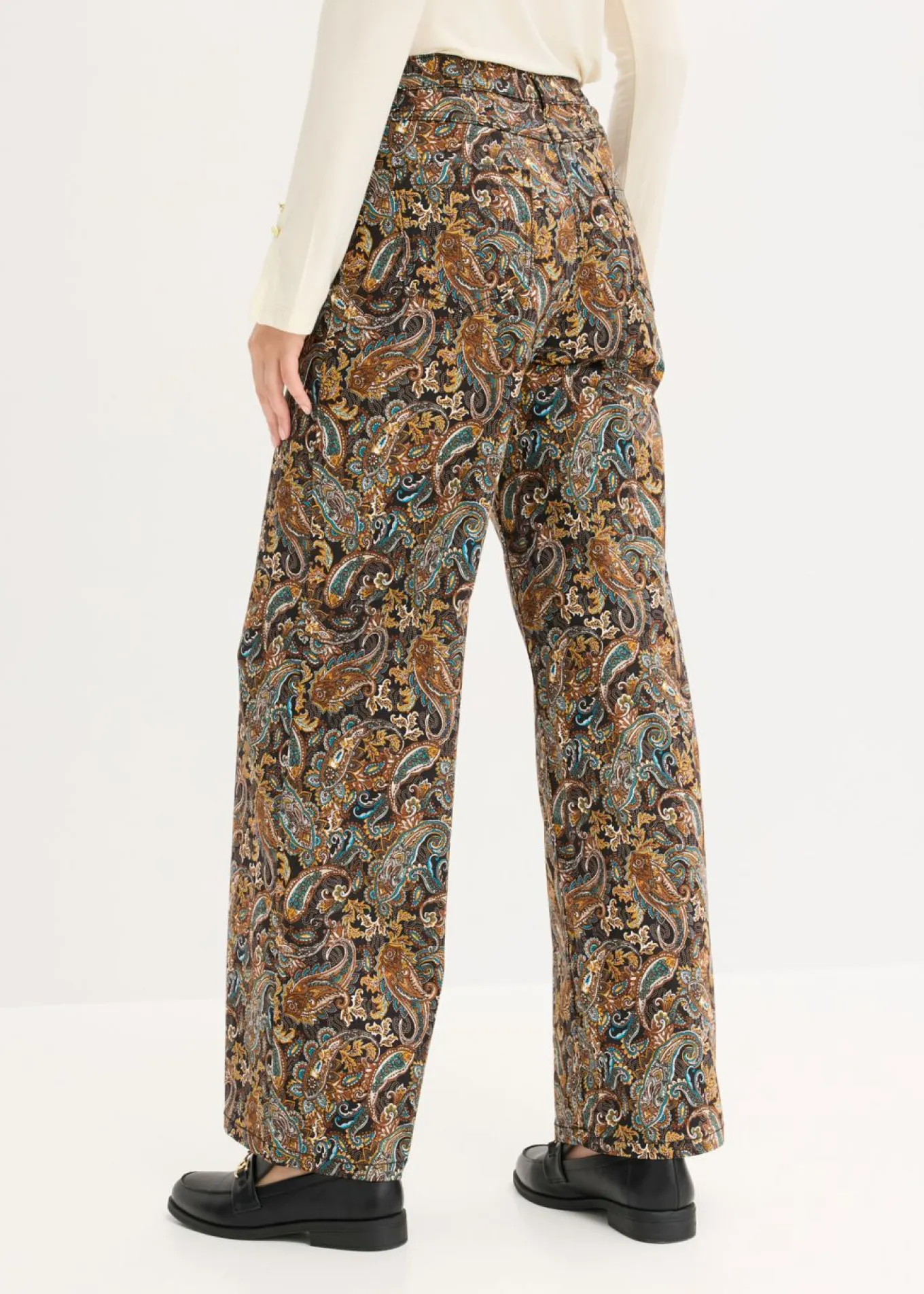 Pantalón elástico de algodón con perneras anchas