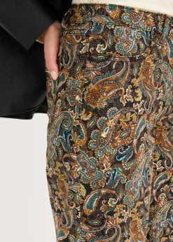 Pantalón elástico de algodón con perneras anchas