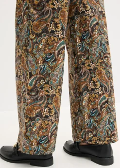 Pantalón elástico de algodón con perneras anchas