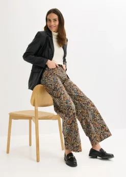 Pantalón elástico de algodón con perneras anchas