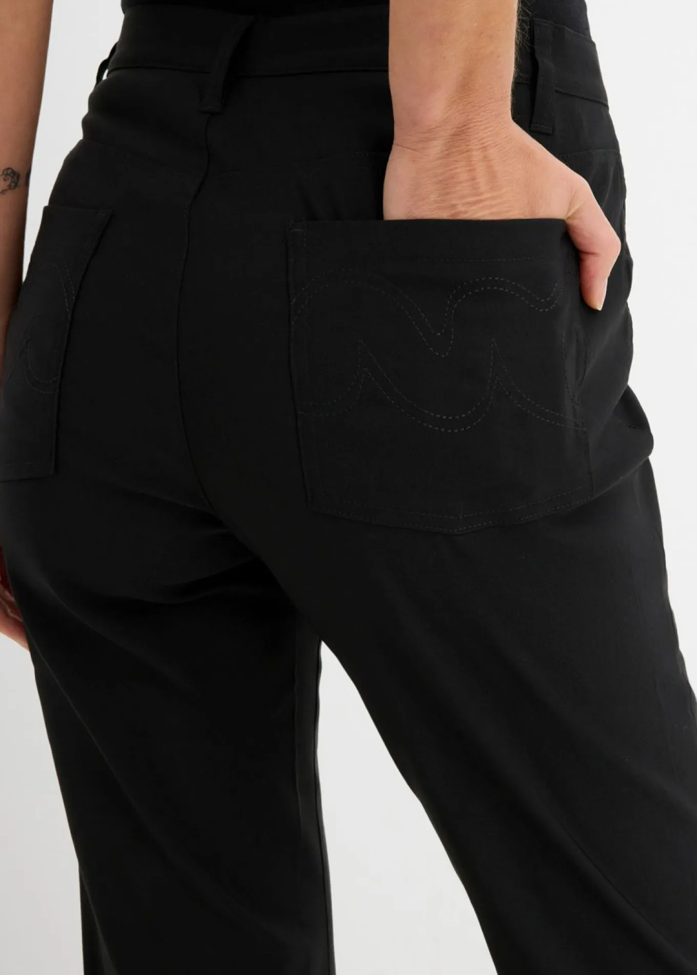 Pantalón elástico de bengalina, bootcut