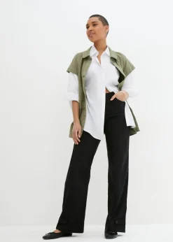 Pantalón elástico de bengalina con cintura cómoda