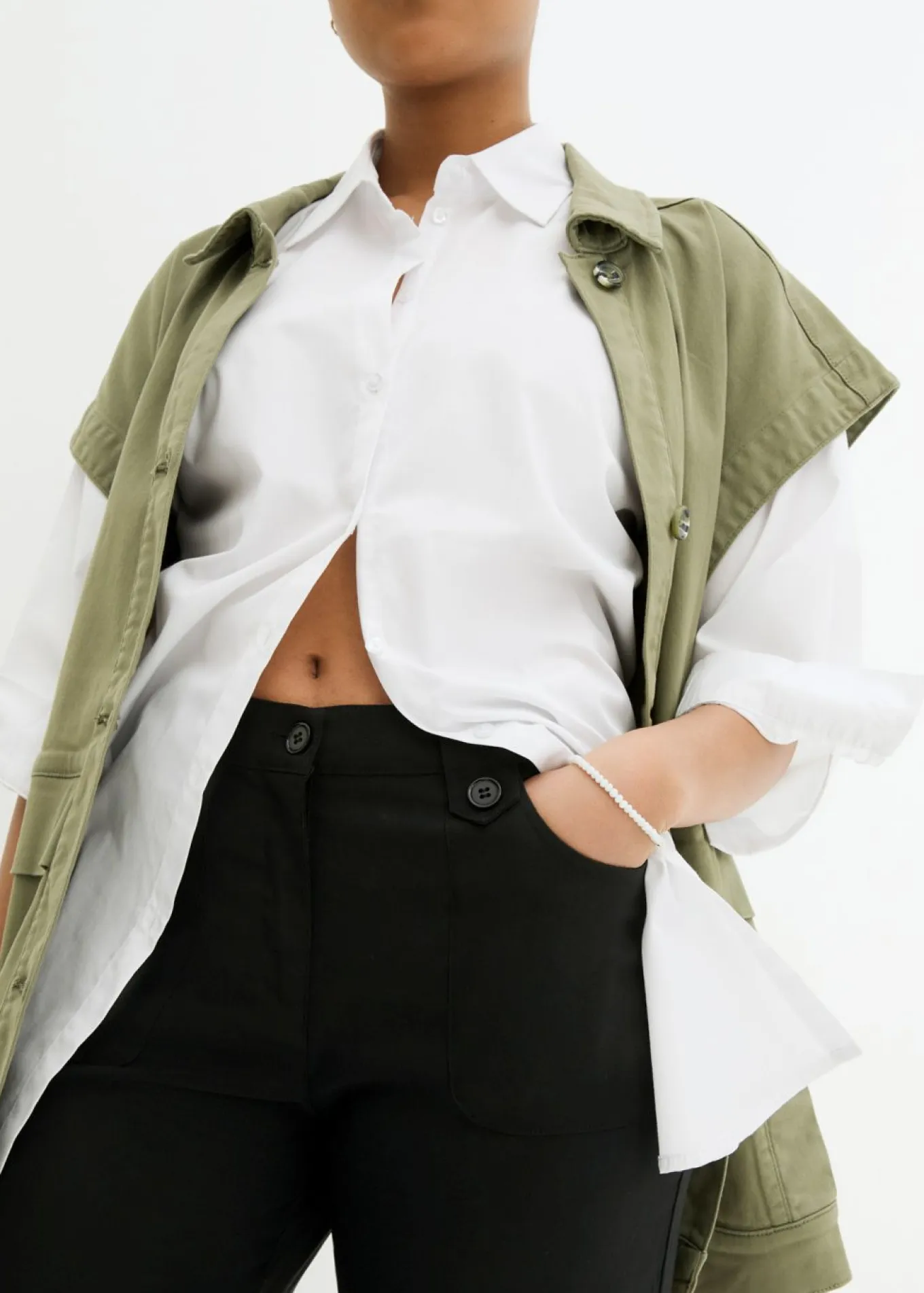 Pantalón elástico de bengalina con cintura cómoda
