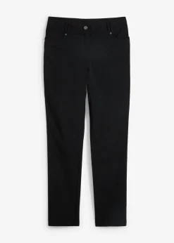 Pantalón elástico de bengalina con cintura cómoda de corte recto