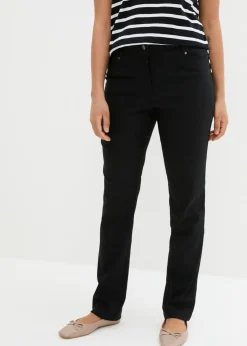 Pantalón elástico de bengalina con cintura cómoda de corte recto