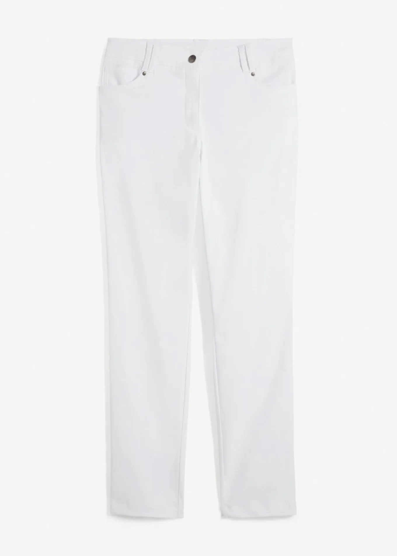 Pantalón elástico de bengalina con cintura cómoda de corte recto