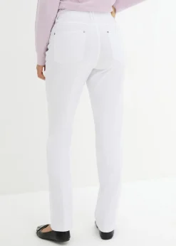Pantalón elástico de bengalina con cintura cómoda de corte recto
