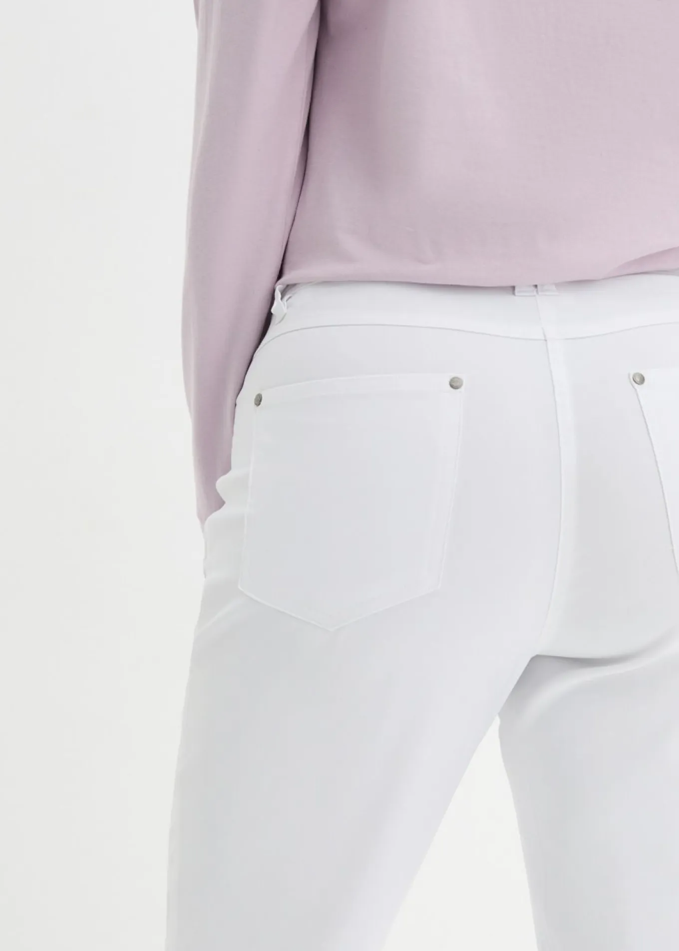 Pantalón elástico de bengalina con cintura cómoda de corte recto