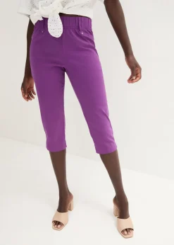 Pantalón elástico de corte capri con cintura elástica