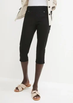 Pantalón elástico de corte capri con cintura elástica