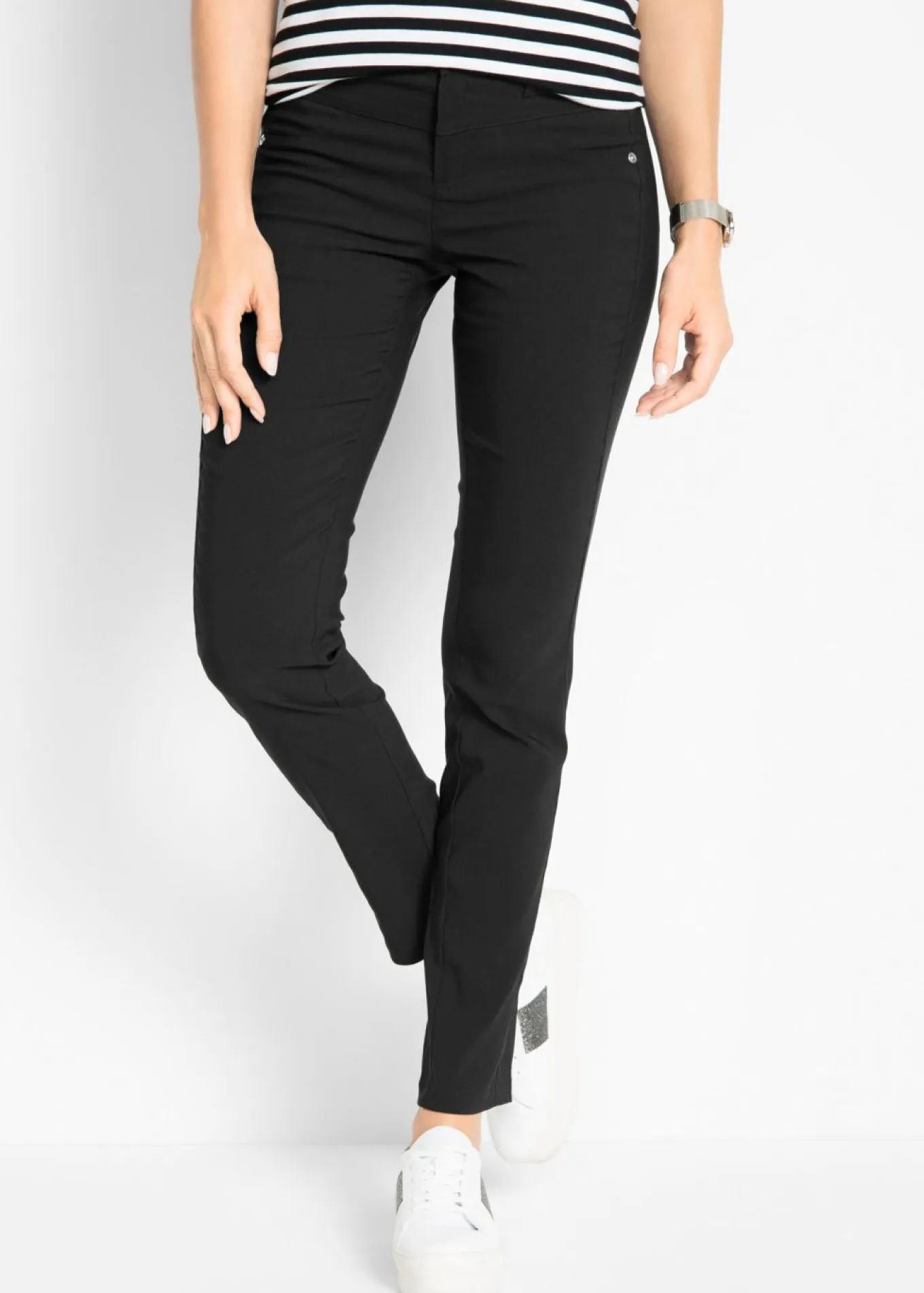 Pantalón elástico de corte recto de bengalina