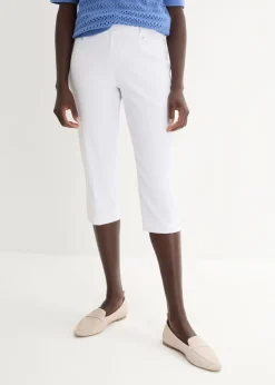 Pantalón elástico de corte capri con cintura elástica