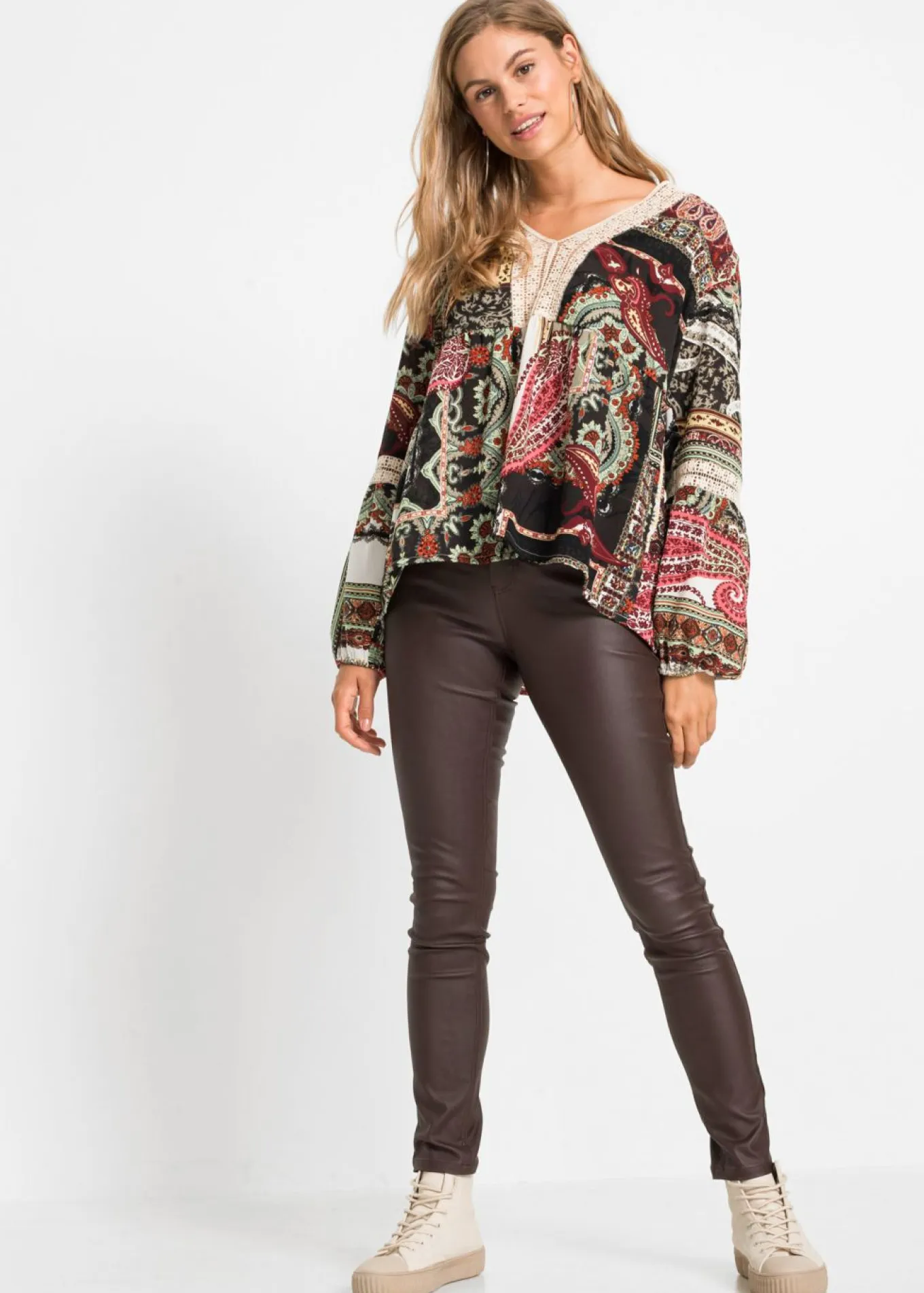 Pantalón elástico de mezcla de viscosa