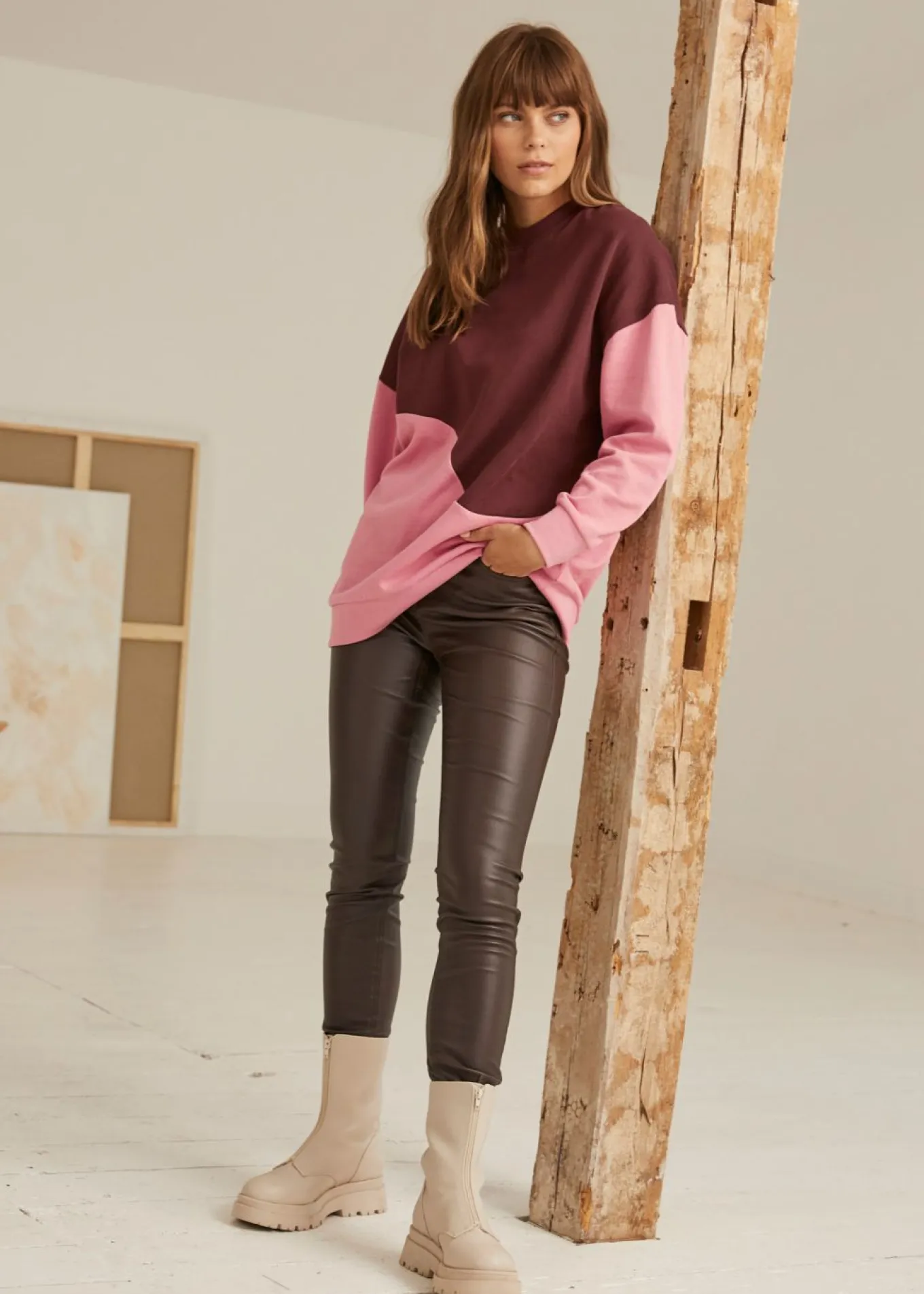 Pantalón elástico de mezcla de viscosa
