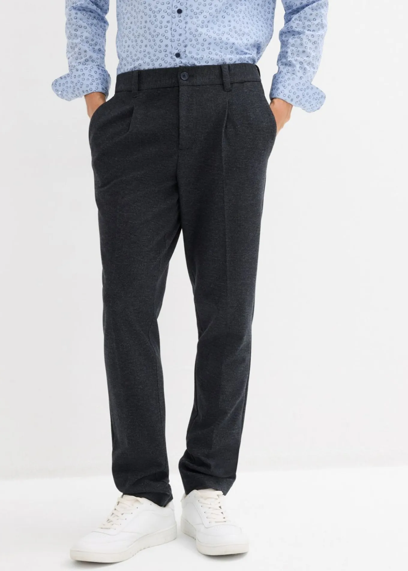 Pantalón elástico de traje con cinturilla cómoda y corte regular