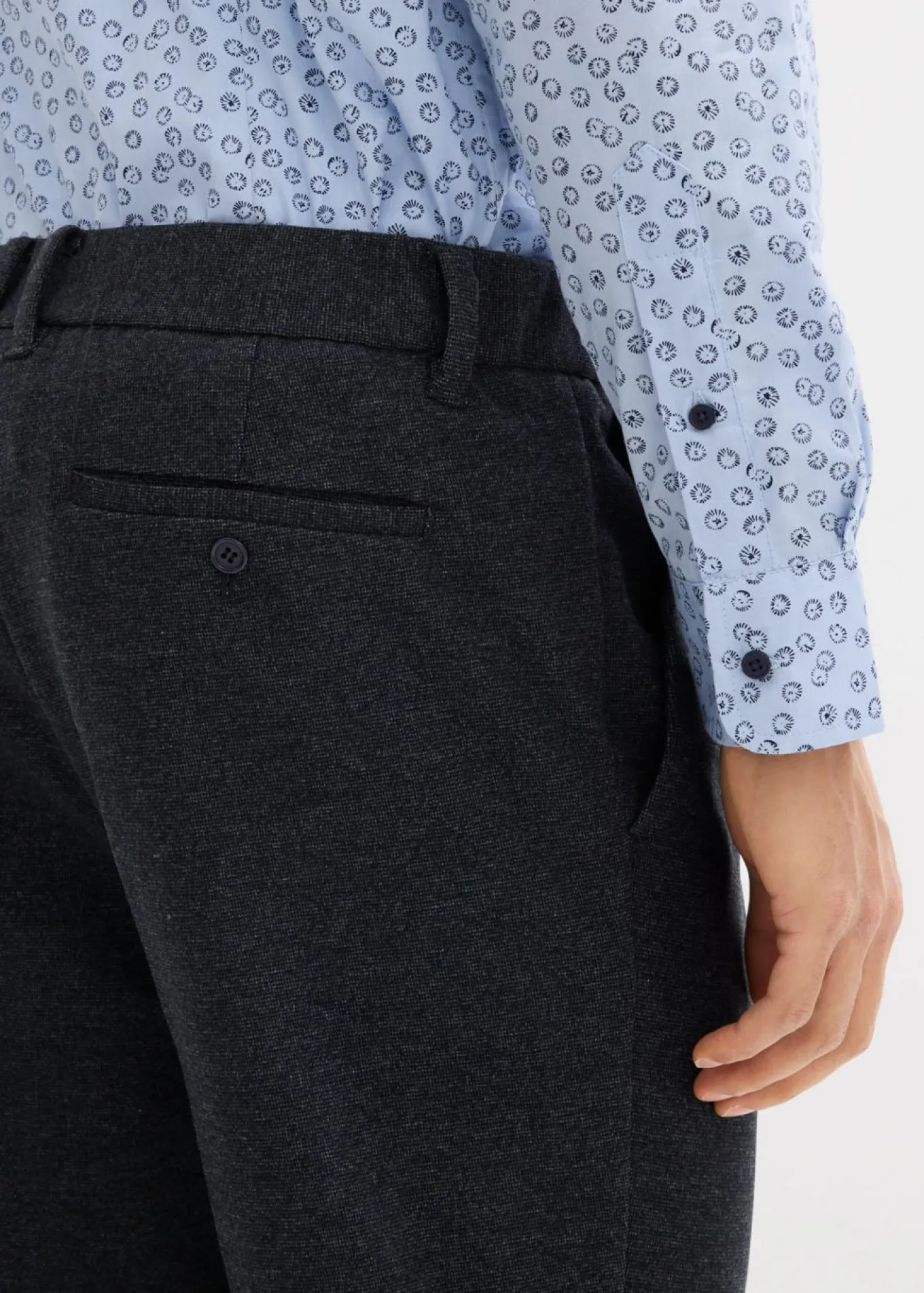 Pantalón elástico de traje con cinturilla cómoda y corte regular