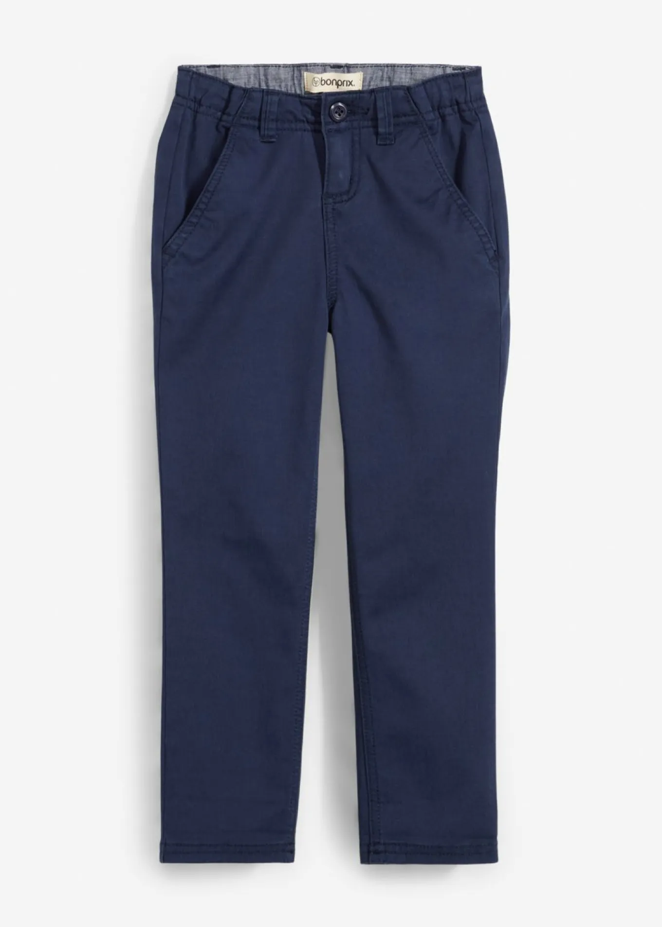 Pantalón elástico tipo chino con cintura ajustable y corte ajustado/recto