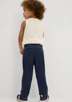 Pantalón elástico tipo chino con cintura ajustable y corte ajustado/recto