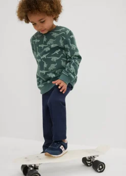 Pantalón elástico tipo chino con cintura ajustable y corte ajustado/recto