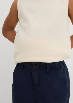 Pantalón elástico tipo chino con cintura ajustable y corte ajustado/recto