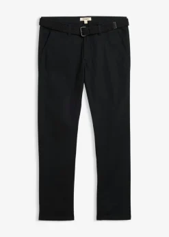 Pantalón elástico tipo chinos con regular, cinturilla elástica, cinturón y forma recta