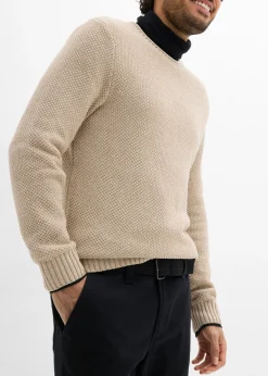Pantalón elástico tipo chinos con regular, cinturilla elástica, cinturón y forma recta