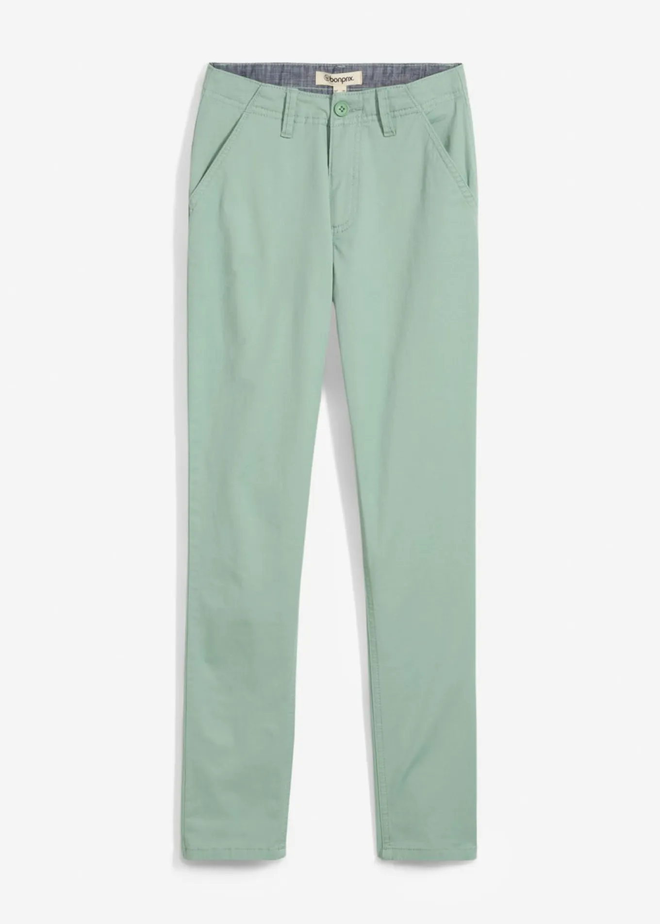 Pantalón elástico tipo chino con cintura ajustable y corte ajustado/recto