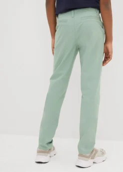 Pantalón elástico tipo chino con cintura ajustable y corte ajustado/recto