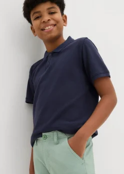 Pantalón elástico tipo chino con cintura ajustable y corte ajustado/recto